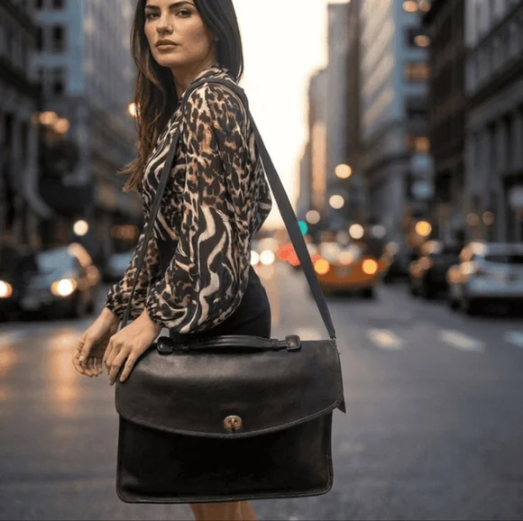 Vintage Coach Black Lexington Briefcase Messenger Satchel Bag Style #5265 - Picture 2 of 10